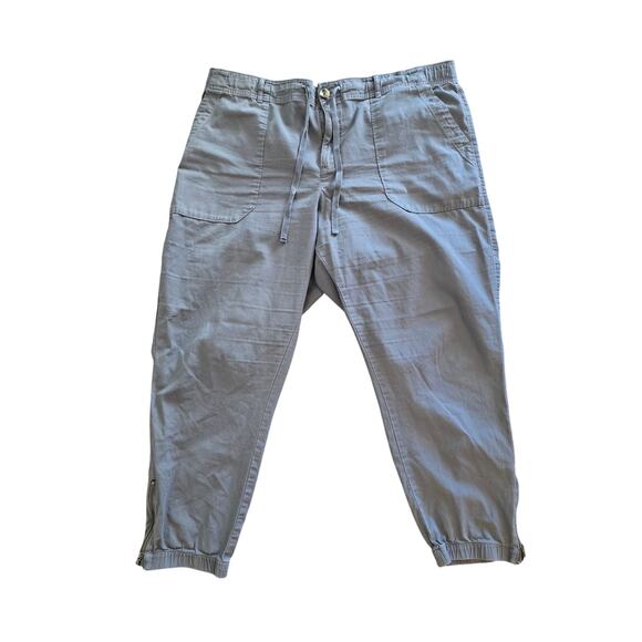Sonoma XXL Gray Jogger Pants Zip Ankles Cotton Blend Utility Casual Comfy Women - Picture 1 of 9